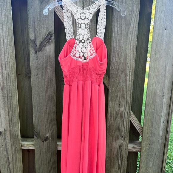 Sequin Hearts Coral maxi dress - Picture 5 of 6